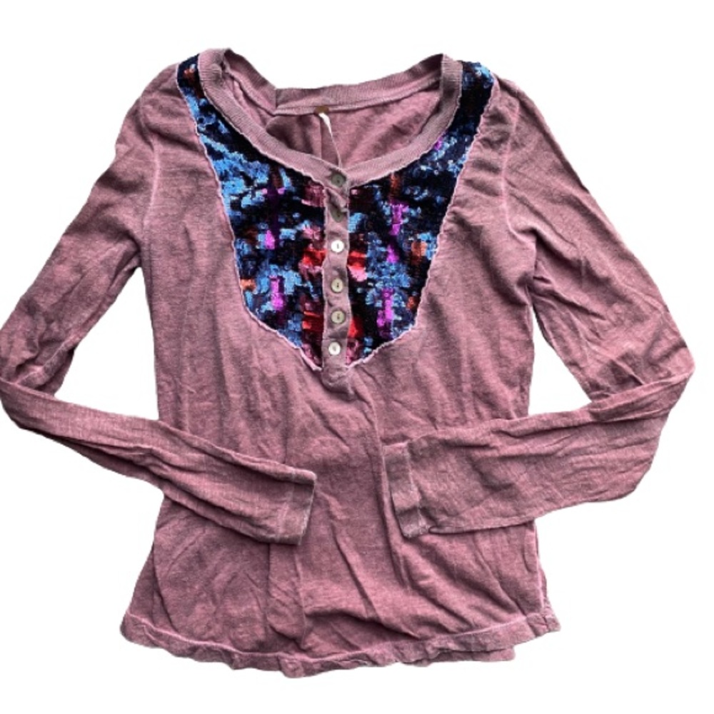Free People Tiger Eyes Sequin Henley - Picture 5 of 7